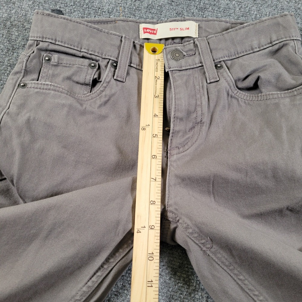 Levis 511 Jeans Boy's (14 Reg 27x29 Label) Straight Leg Slim Gray - Picture 5 of 8